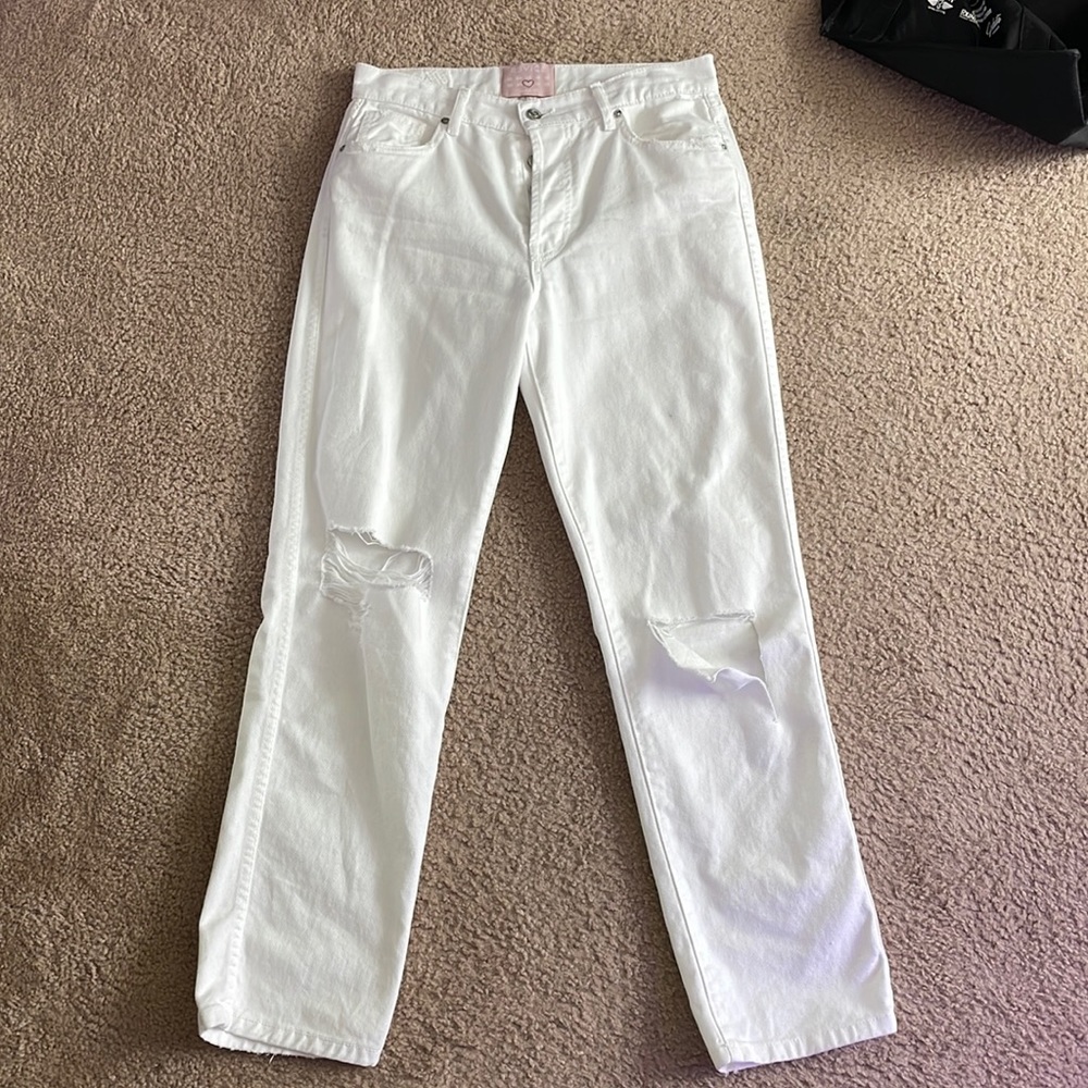 white revice jeans
